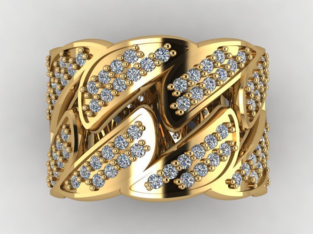 Cuban ring  2 piece 3D print model_2