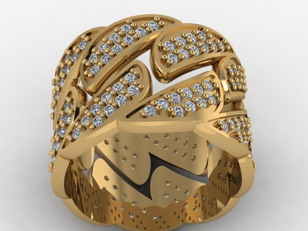 Cuban ring  2 piece 3D print model_19