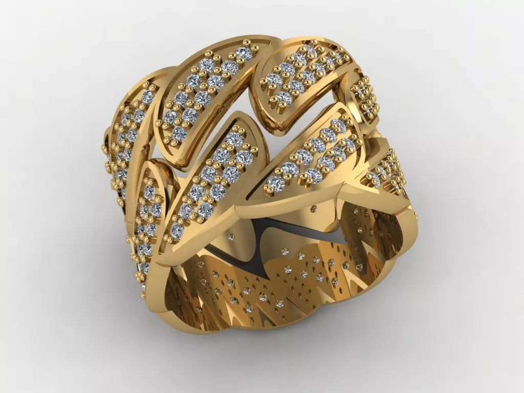 Cuban ring  2 piece 3D print model_0