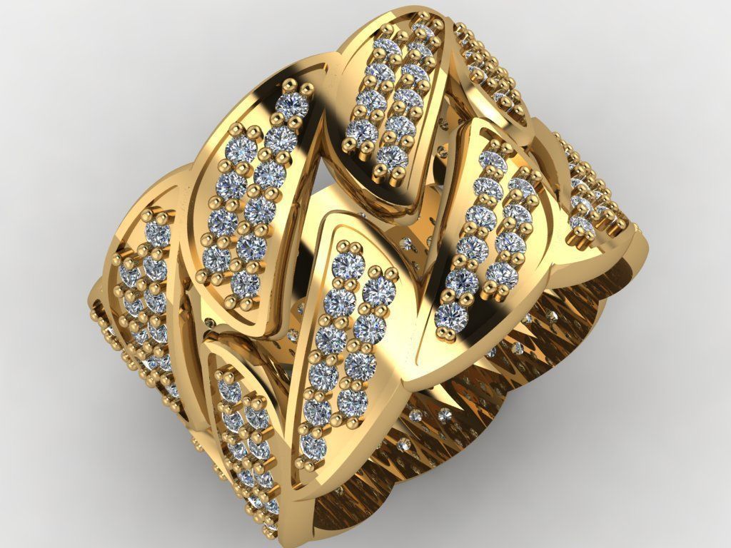 Cuban ring  2 piece 3D print model_17