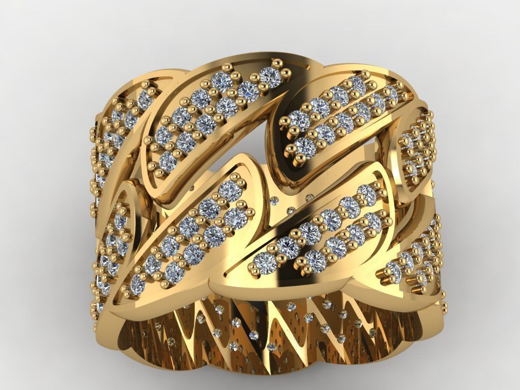 Cuban ring  2 piece 3D print model_15