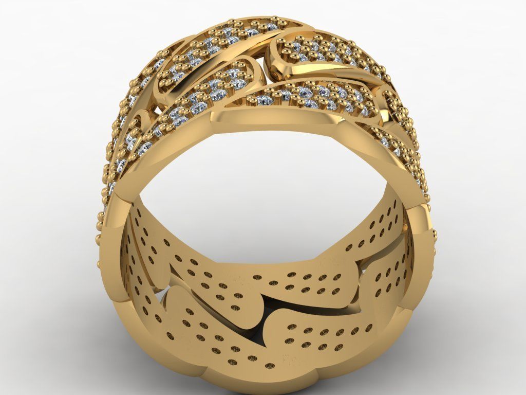 Cuban ring  2 piece 3D print model_4