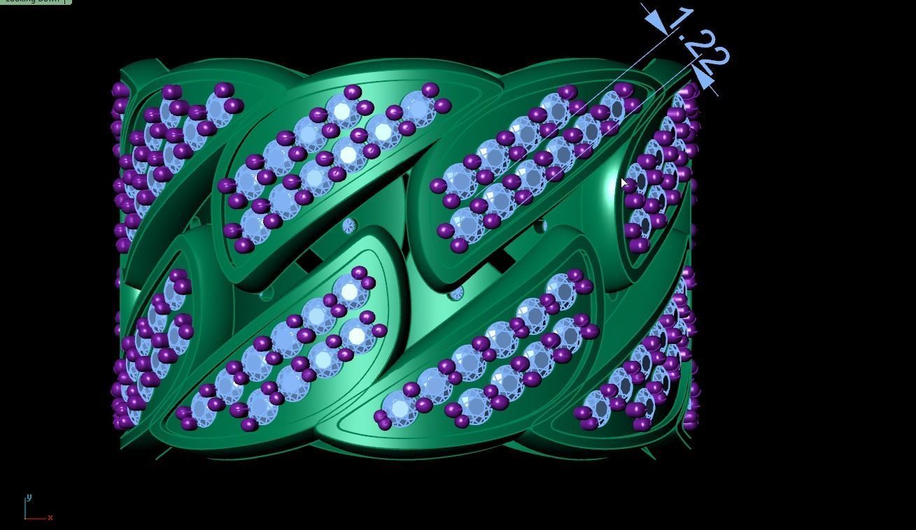Cuban ring  2 piece 3D print model_27