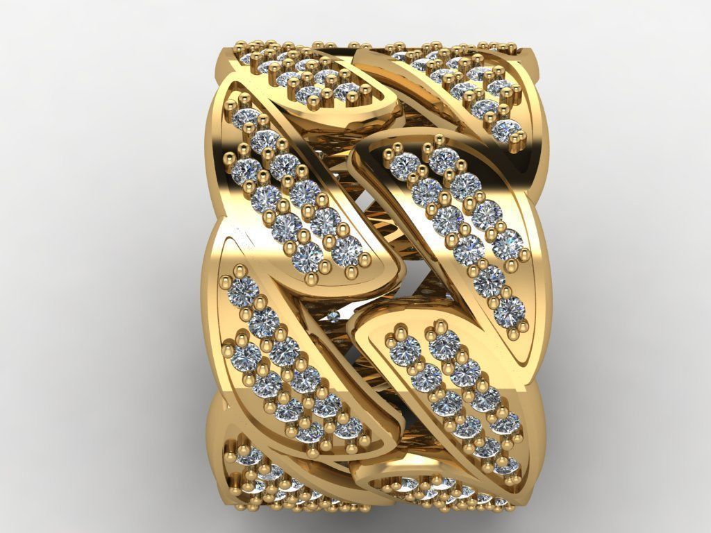 Cuban ring  2 piece 3D print model_16