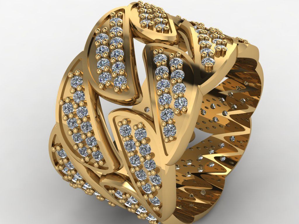 Cuban ring  2 piece 3D print model_14