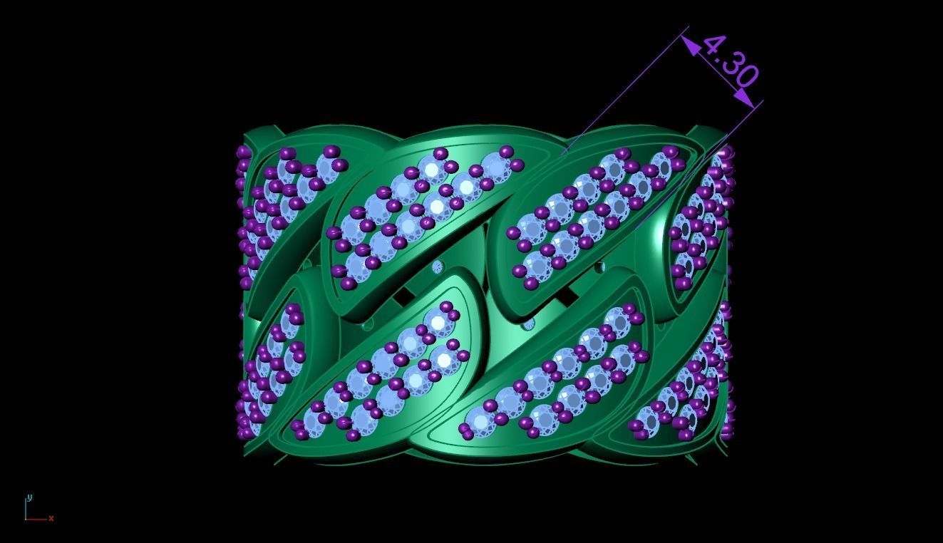 Cuban ring  2 piece 3D print model_25