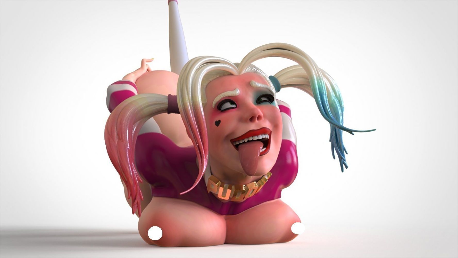 Harley Quinn Pen Holder 3D Model Ready to Print 3D print model_10