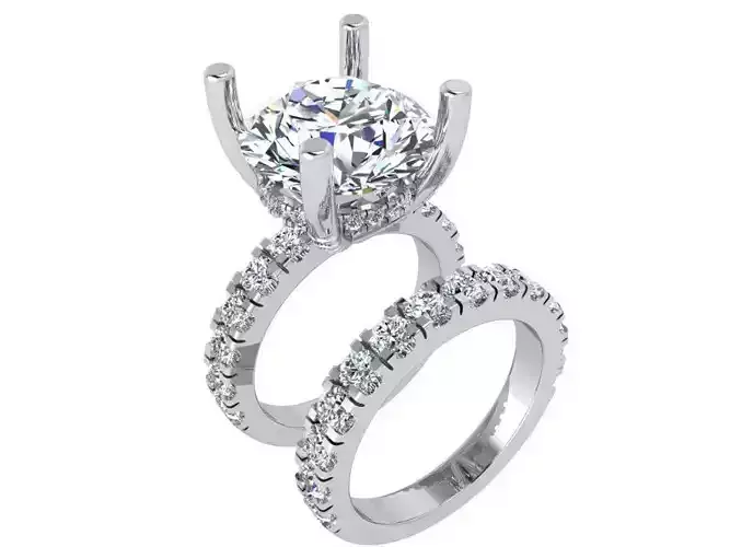 Chain style diamond ring with band 3728 3D print model