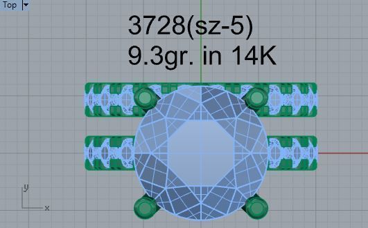 Chain style diamond ring with band 3728 3D print model 3D print model_4