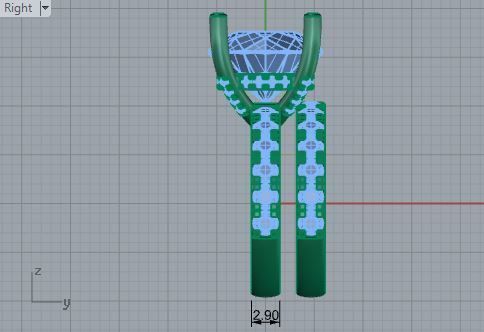 Chain style diamond ring with band 3728 3D print model 3D print model_6