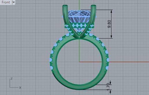 Chain style diamond ring with band 3728 3D print model 3D print model_5