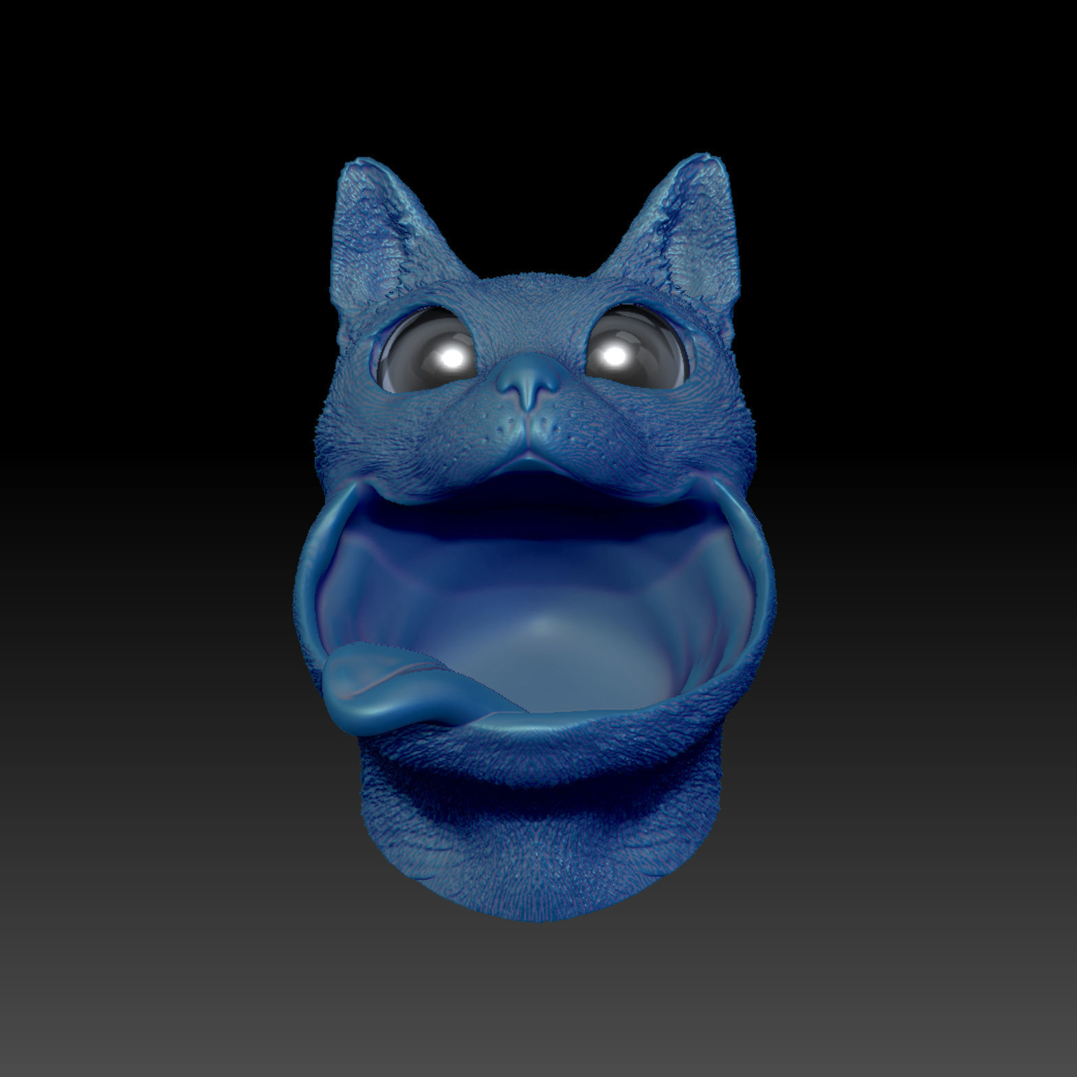 Cat with Tongue - STL 3D Print Model High-Polygon 3D print model_6