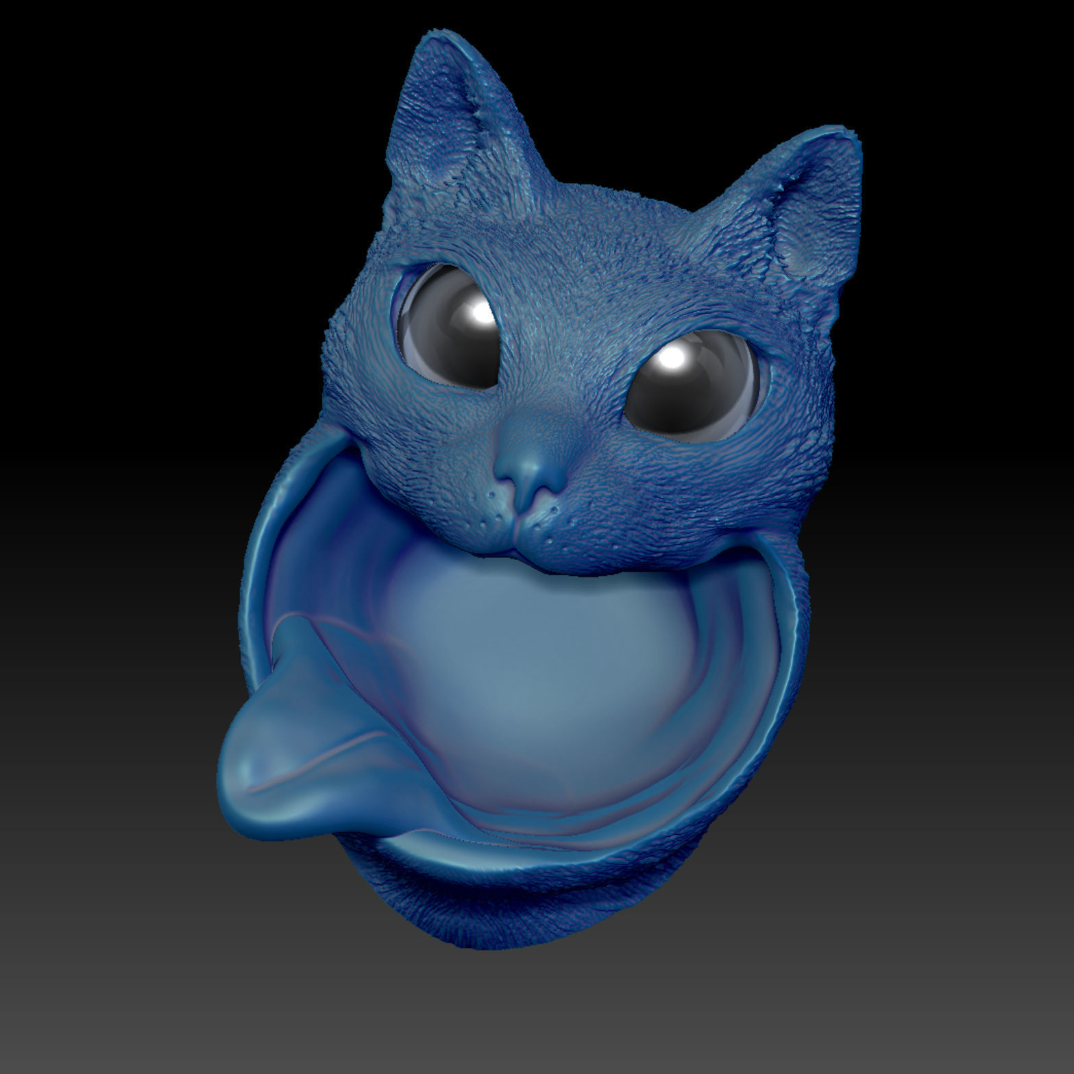 Cat with Tongue - STL 3D Print Model High-Polygon 3D print model_3