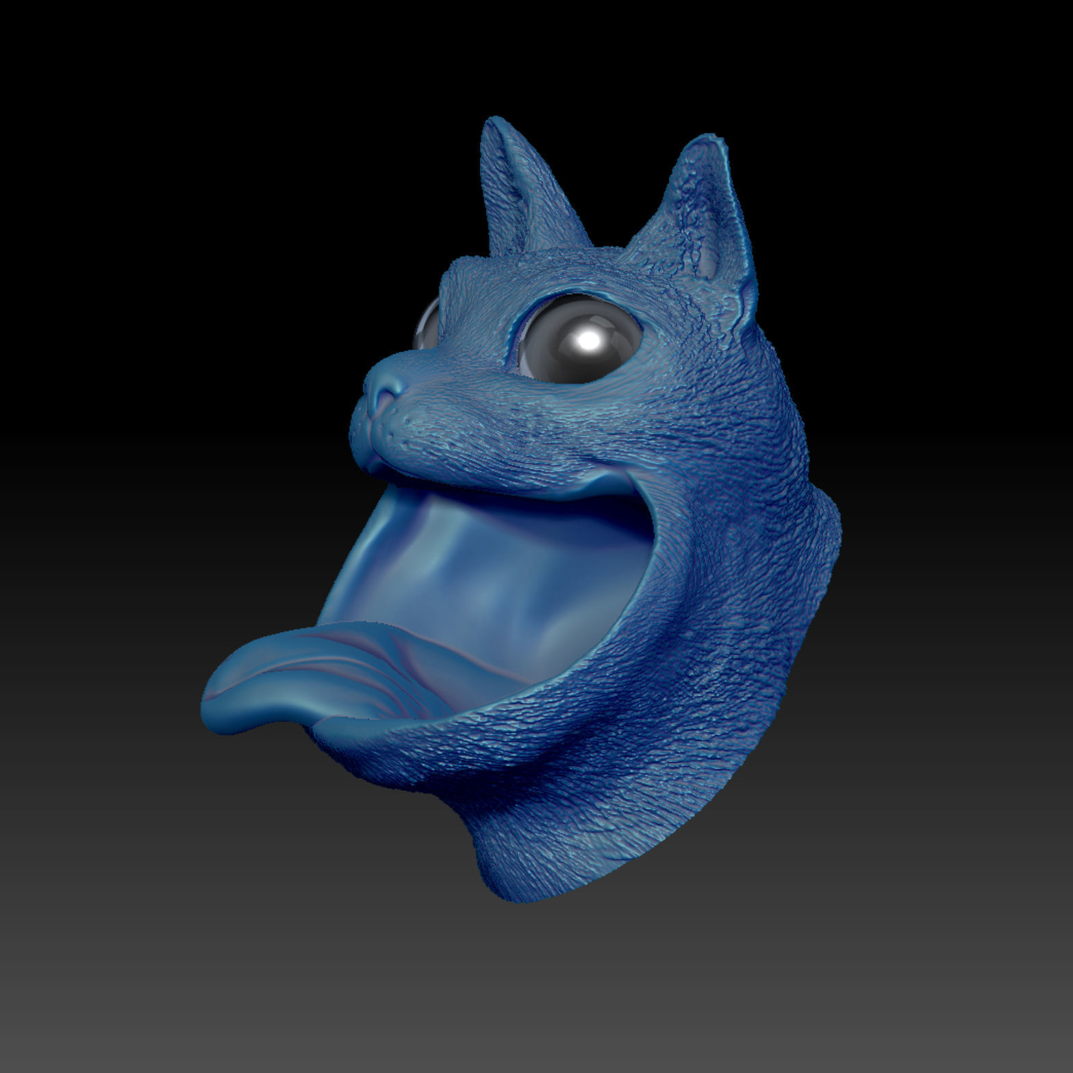 Cat with Tongue - STL 3D Print Model High-Polygon 3D print model_7