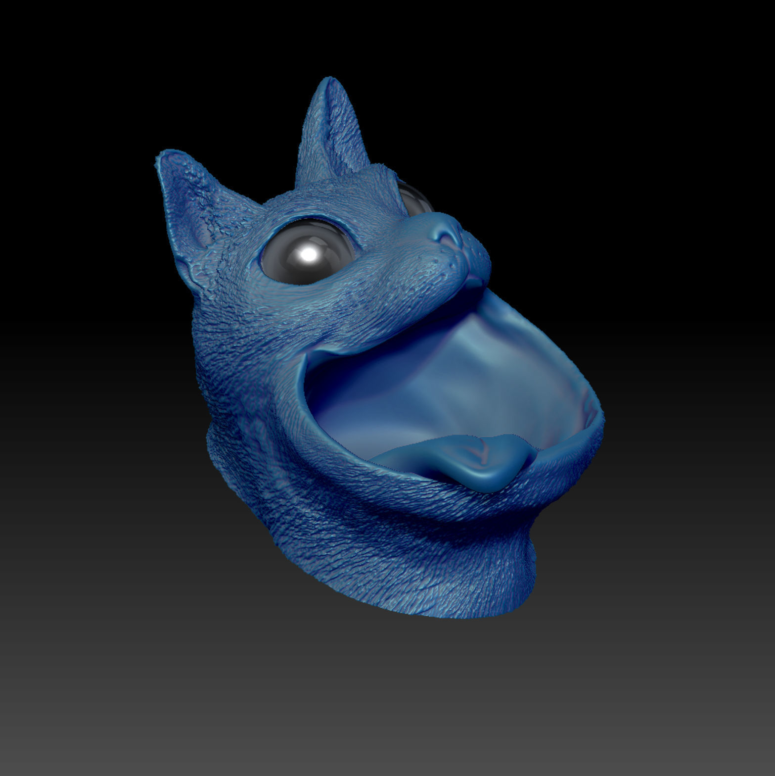 Cat with Tongue - STL 3D Print Model High-Polygon 3D print model_1