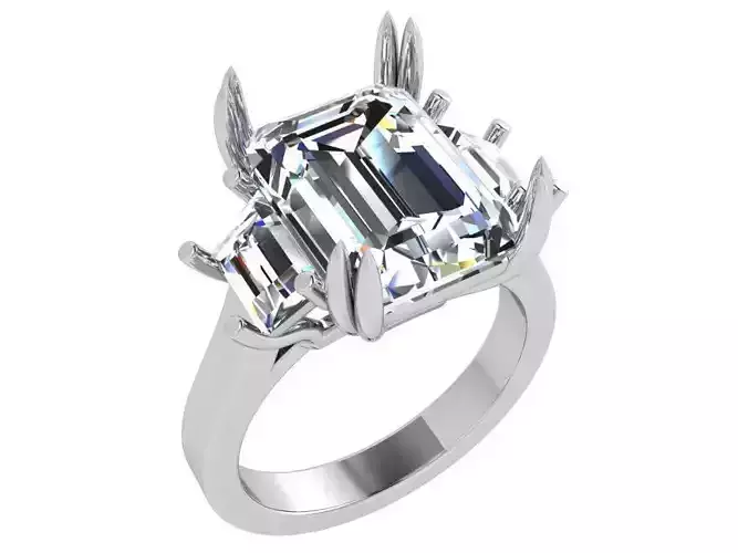 3-stone diamond ring 3729 3D print model