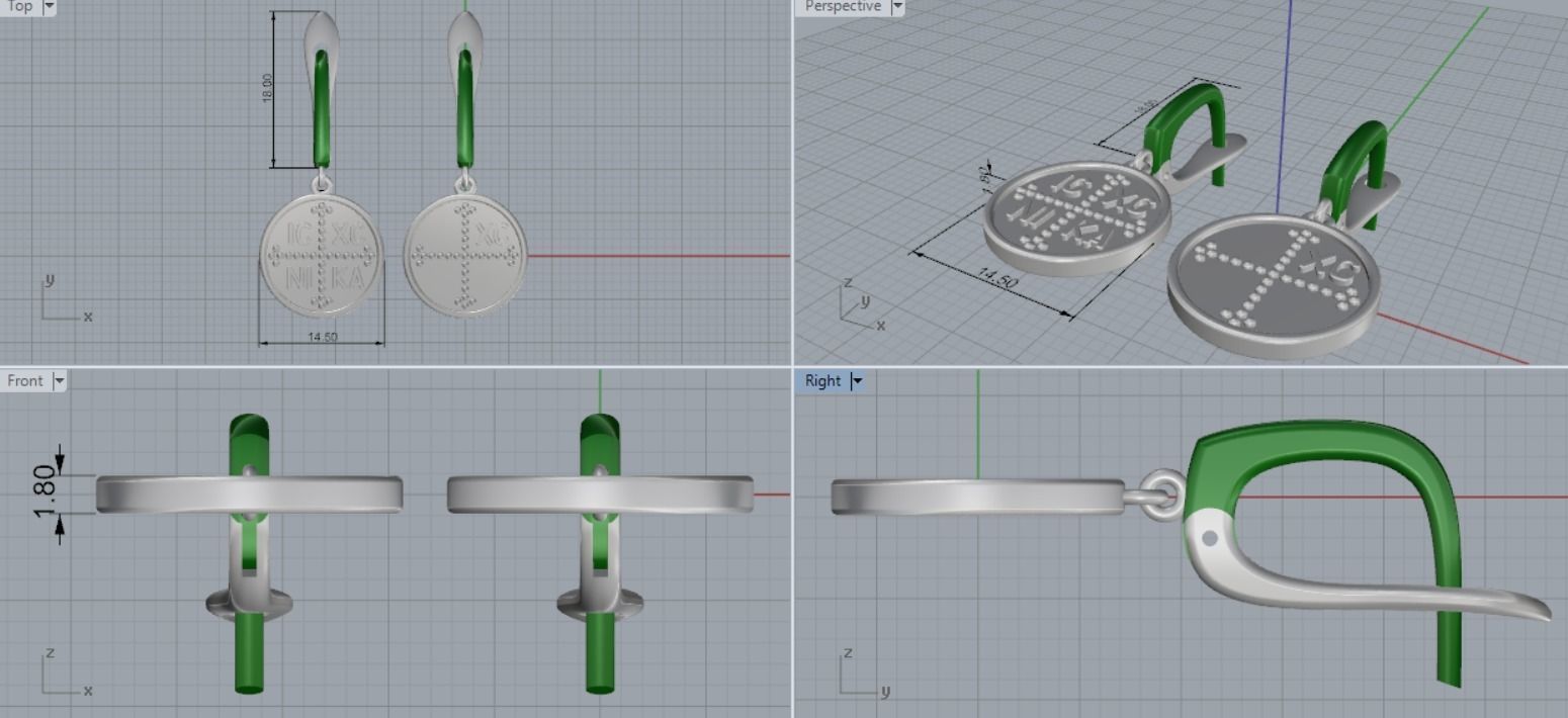 earrings 3D print model_4