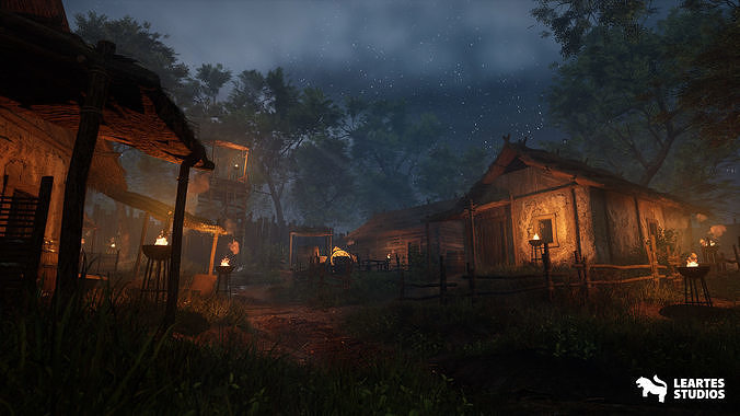Bandit Valley Village Low-poly 3D model 5