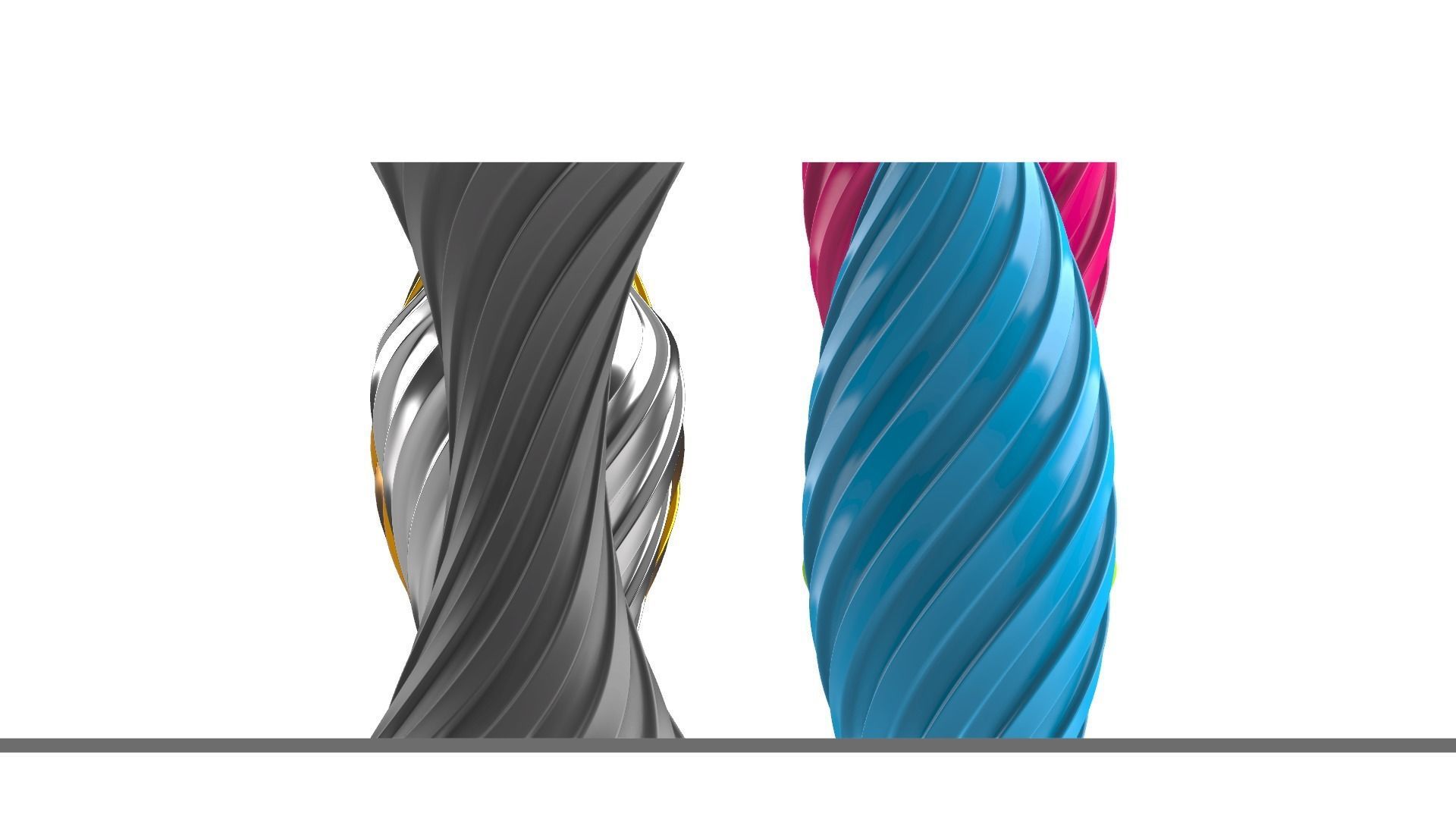 Twisted Wavy Six Vases 3D print model_98