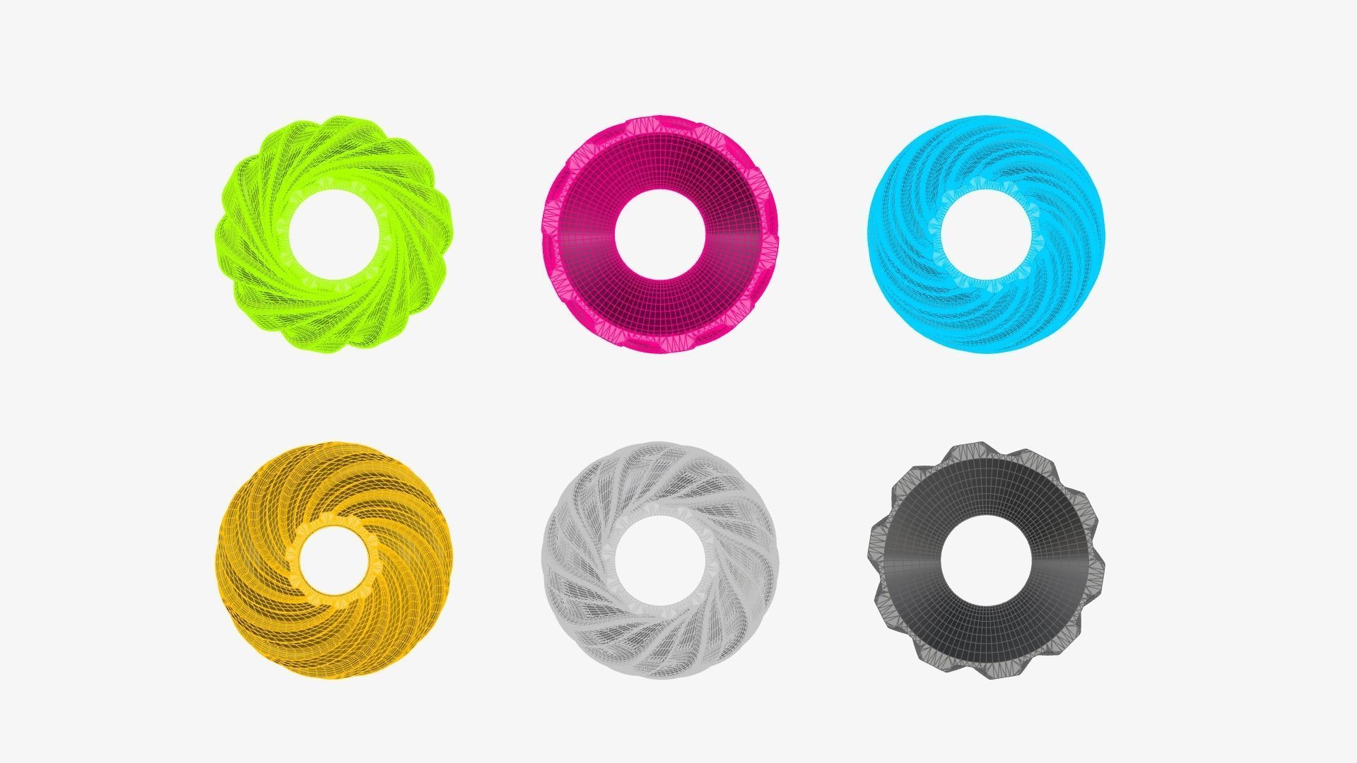 Twisted Wavy Six Vases 3D print model_101