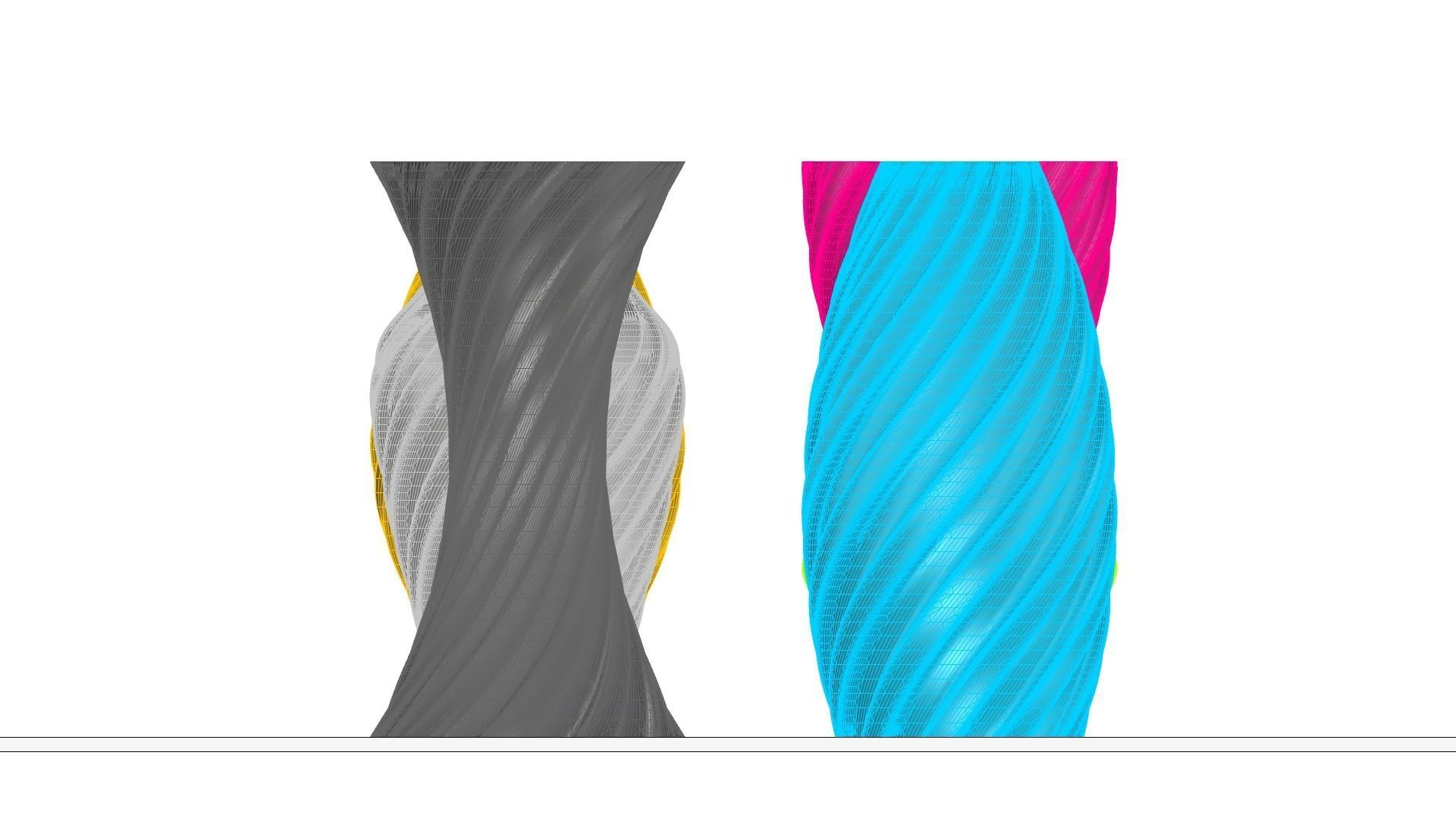 Twisted Wavy Six Vases 3D print model_99