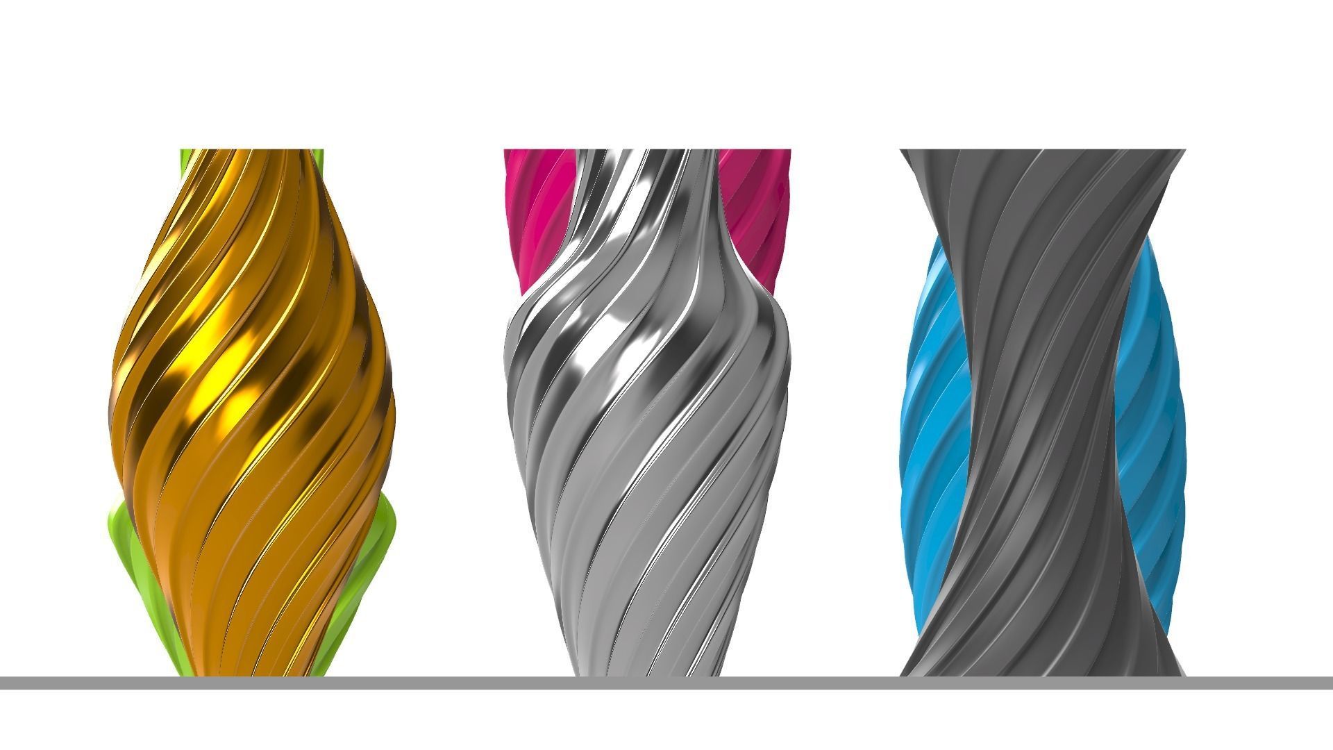 Twisted Wavy Six Vases 3D print model_92