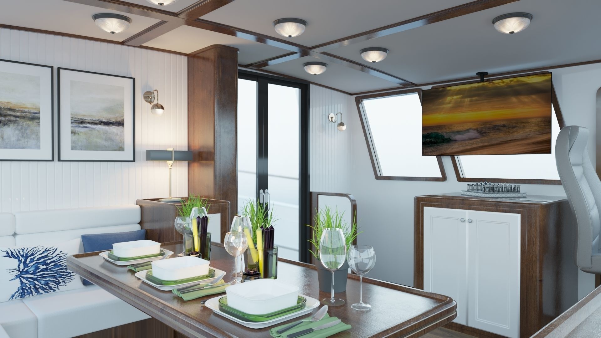 Boat 3d Model L1 Master Cabin-Bridge and Saloon-Passenger Cabin 3D model_7