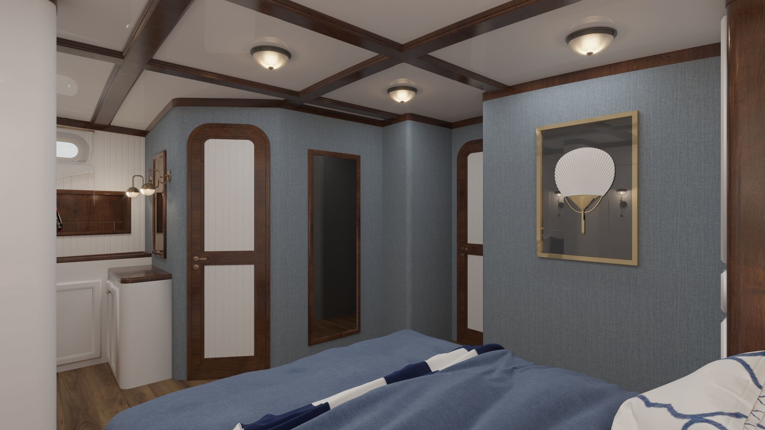 Boat 3d Model L1 Master Cabin-Bridge and Saloon-Passenger Cabin 3D model_3