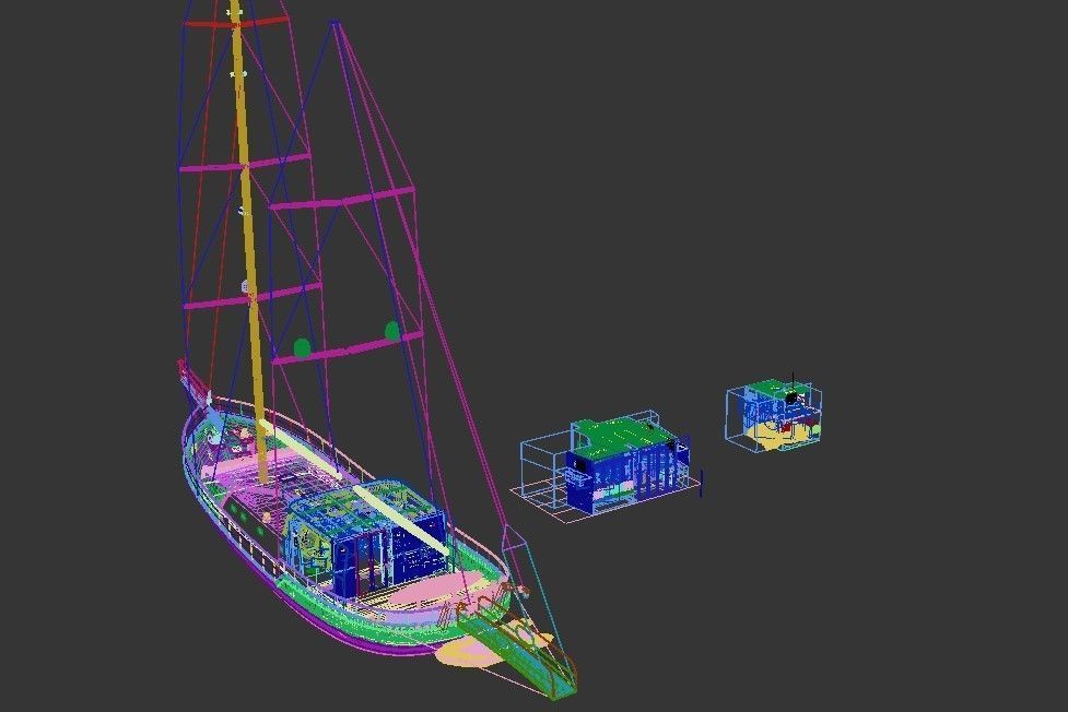 Boat 3d Model L1 Master Cabin-Bridge and Saloon-Passenger Cabin 3D model_1