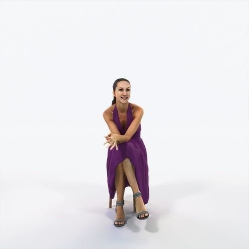 Mirage 03K Listening Summer Sitting Casual Woman Low-poly 3D model