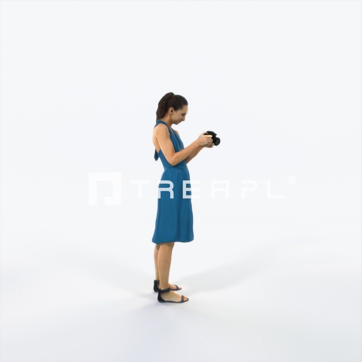 Mirage 13K Summer Camera Photographer Casual Woman Low-poly 3D model_3