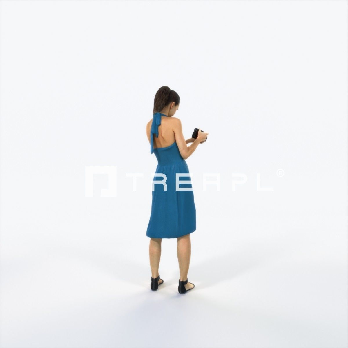 Mirage 13K Summer Camera Photographer Casual Woman Low-poly 3D model_4