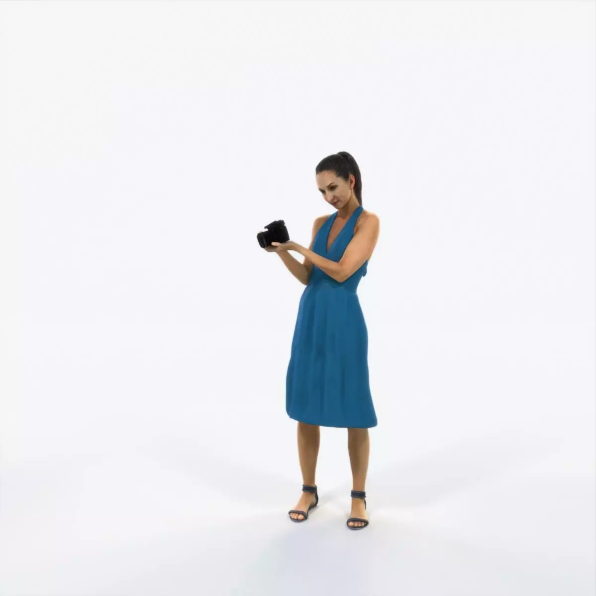 Mirage 13K Summer Camera Photographer Casual Woman Low-poly 3D model_0
