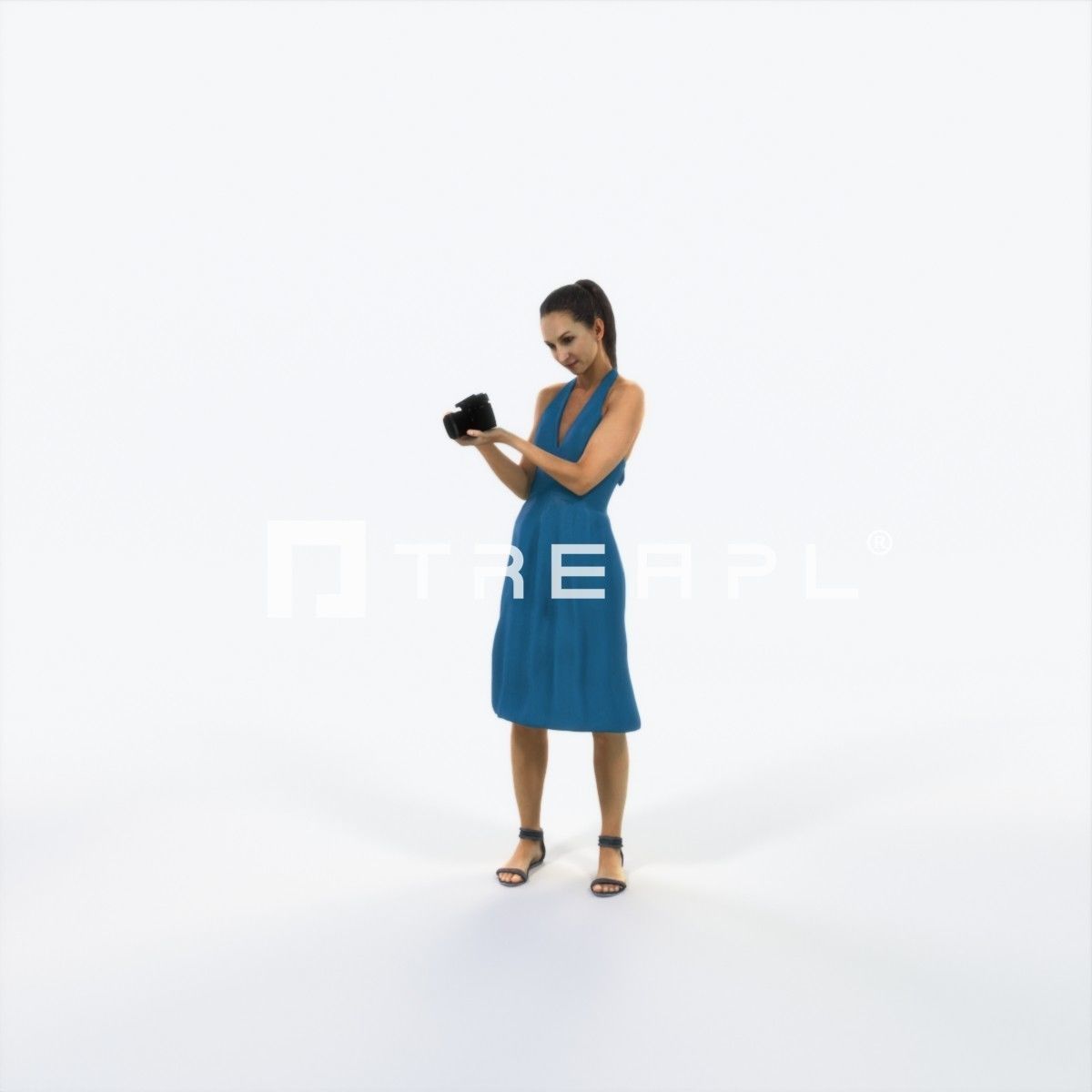 Mirage 13K Summer Camera Photographer Casual Woman Low-poly 3D model_1