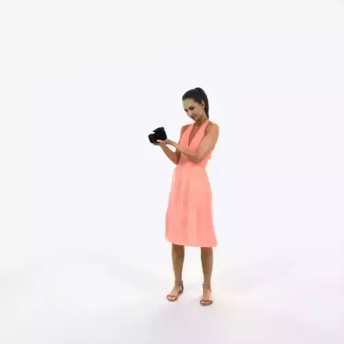 Mirage 13J Summer Camera Photographer Casual Woman Low-poly 3D model