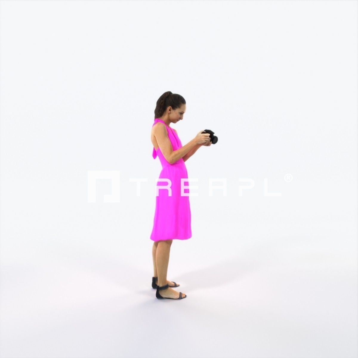 Mirage 13I Summer Camera Photographer Casual Woman Low-poly 3D model_3