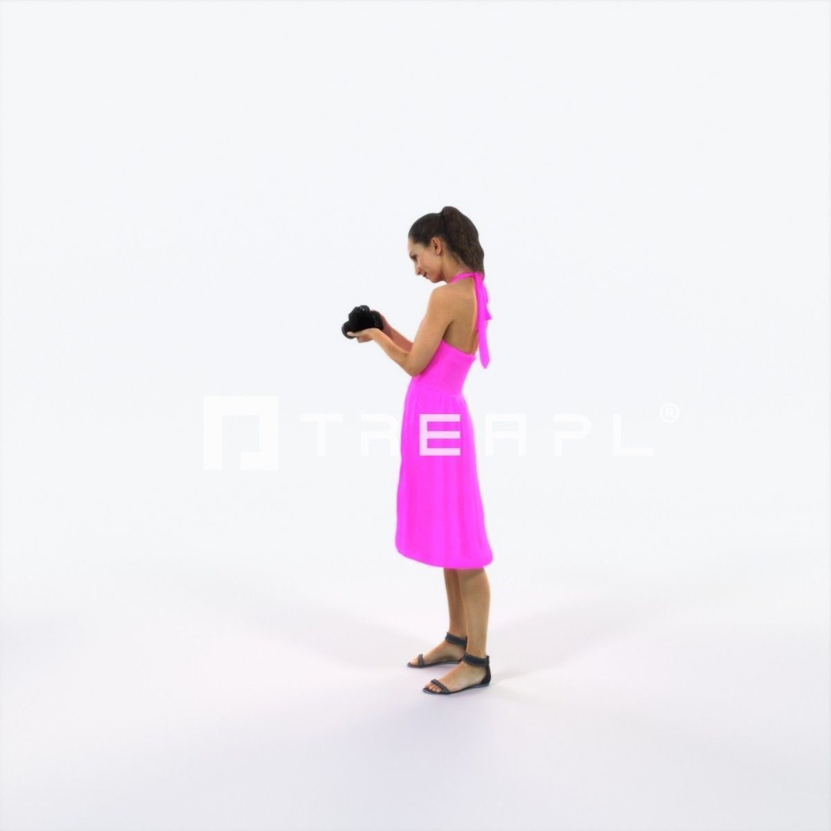Mirage 13I Summer Camera Photographer Casual Woman Low-poly 3D model_6
