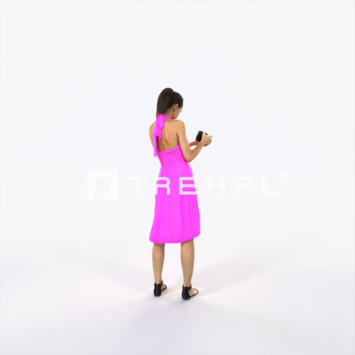 Mirage 13I Summer Camera Photographer Casual Woman Low-poly 3D model_4