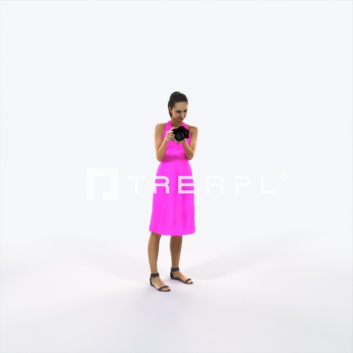 Mirage 13I Summer Camera Photographer Casual Woman Low-poly 3D model_2
