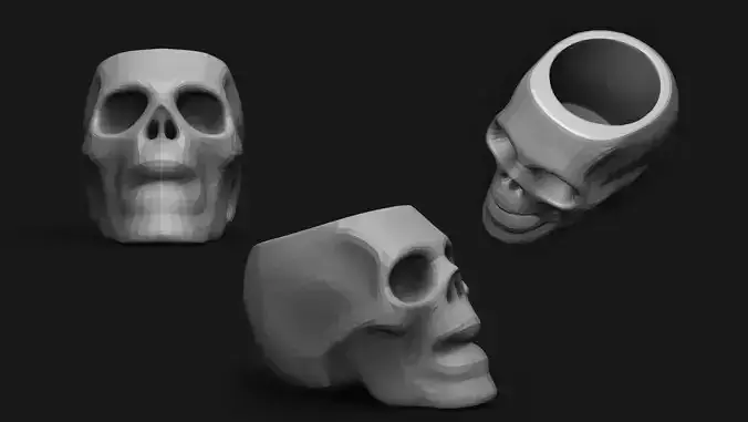 TRINKET BOX SKULL LOW POLY