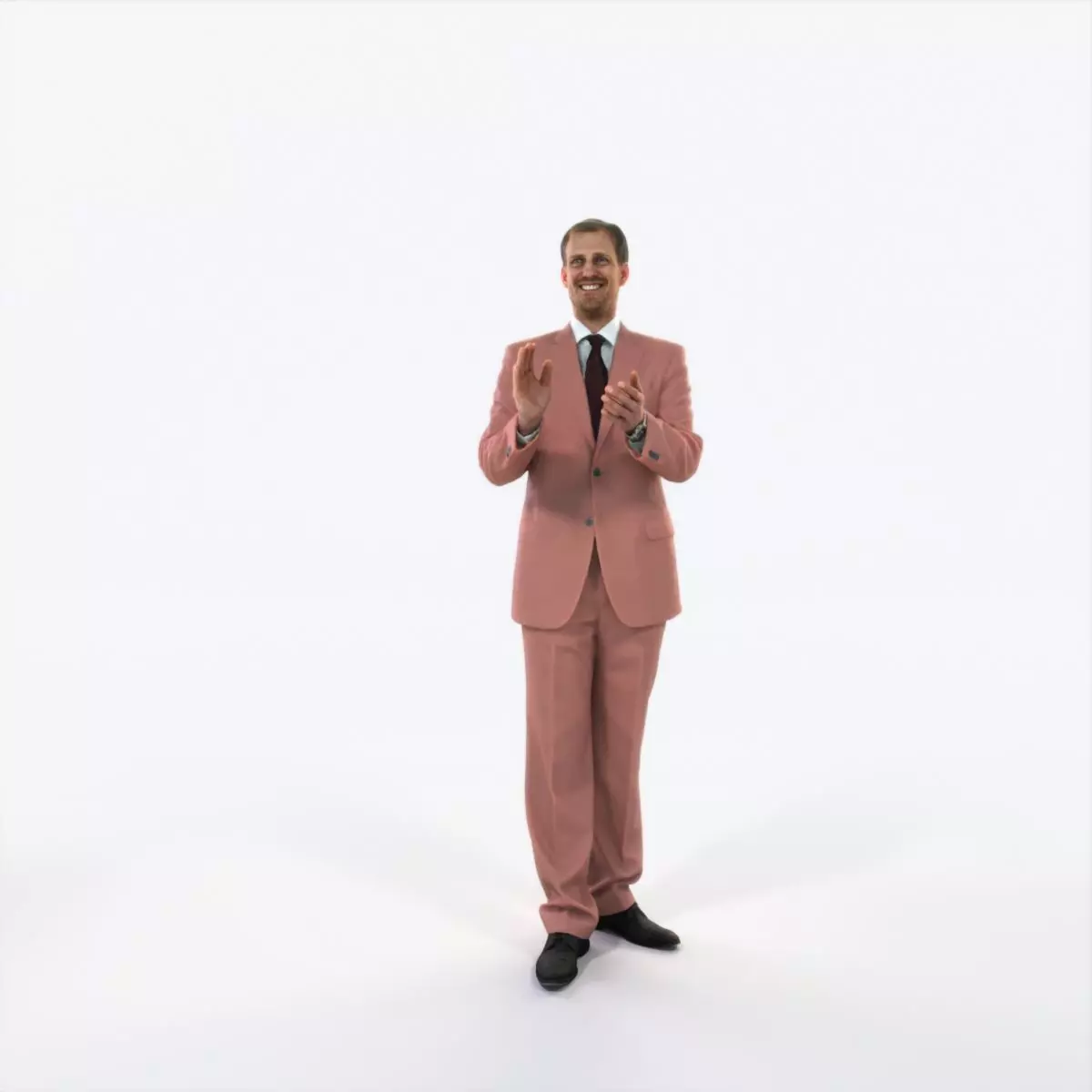 Mistery 07I Clapping Elegant Man Low-poly 3D model_0