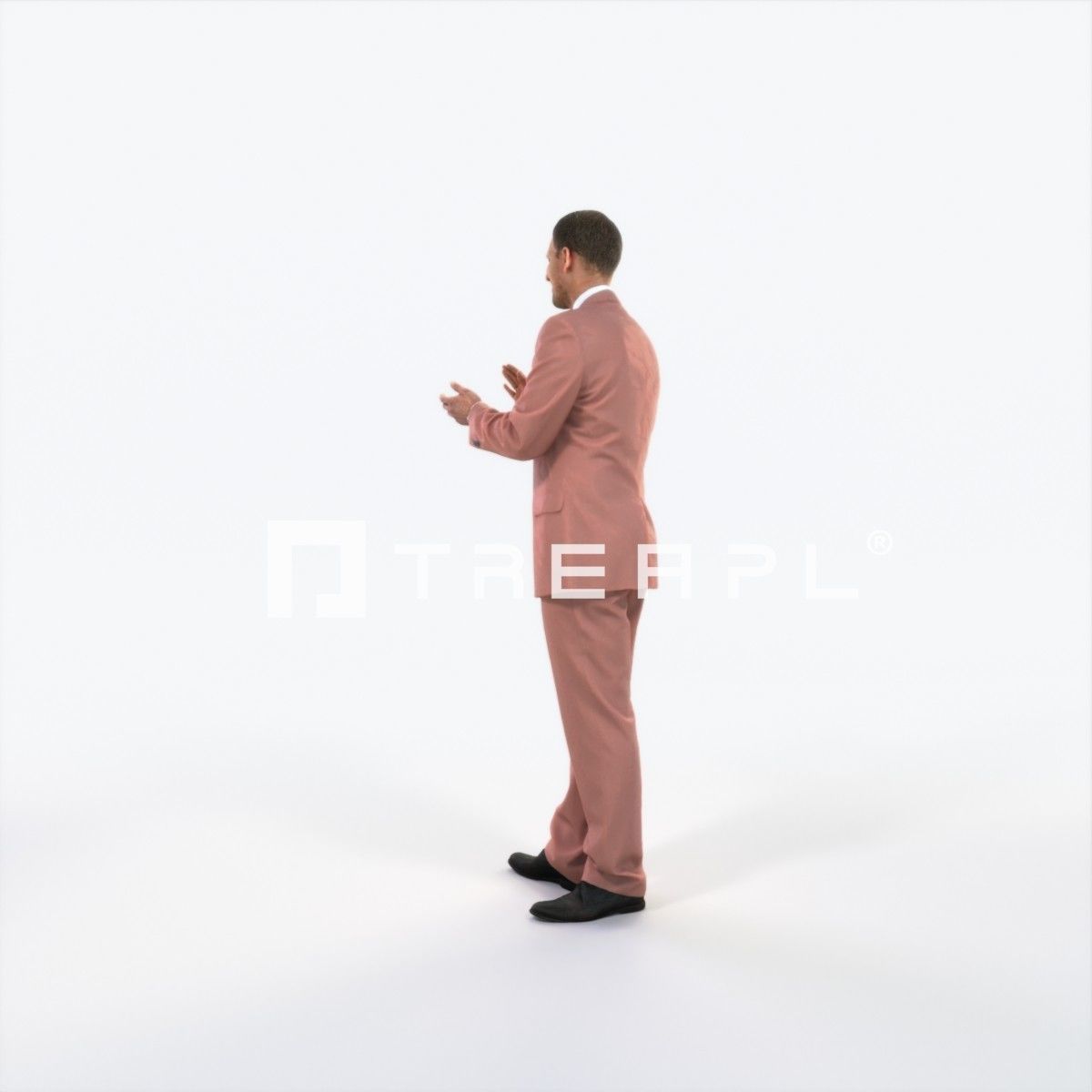 Mistery 07I Clapping Elegant Man Low-poly 3D model_5