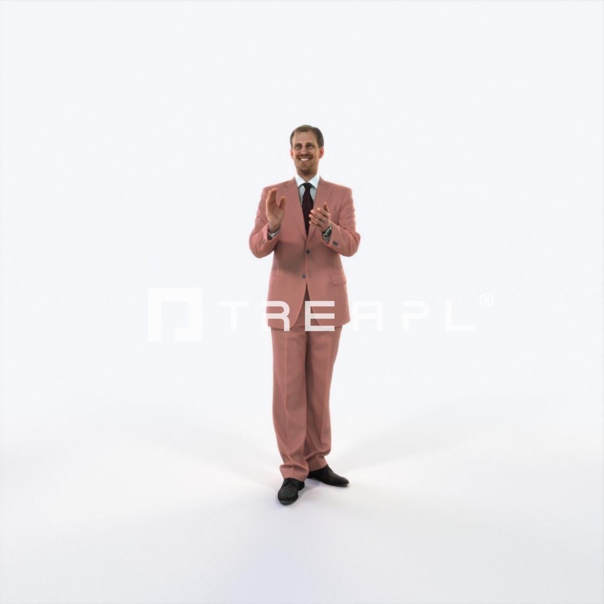 Mistery 07I Clapping Elegant Man Low-poly 3D model_1