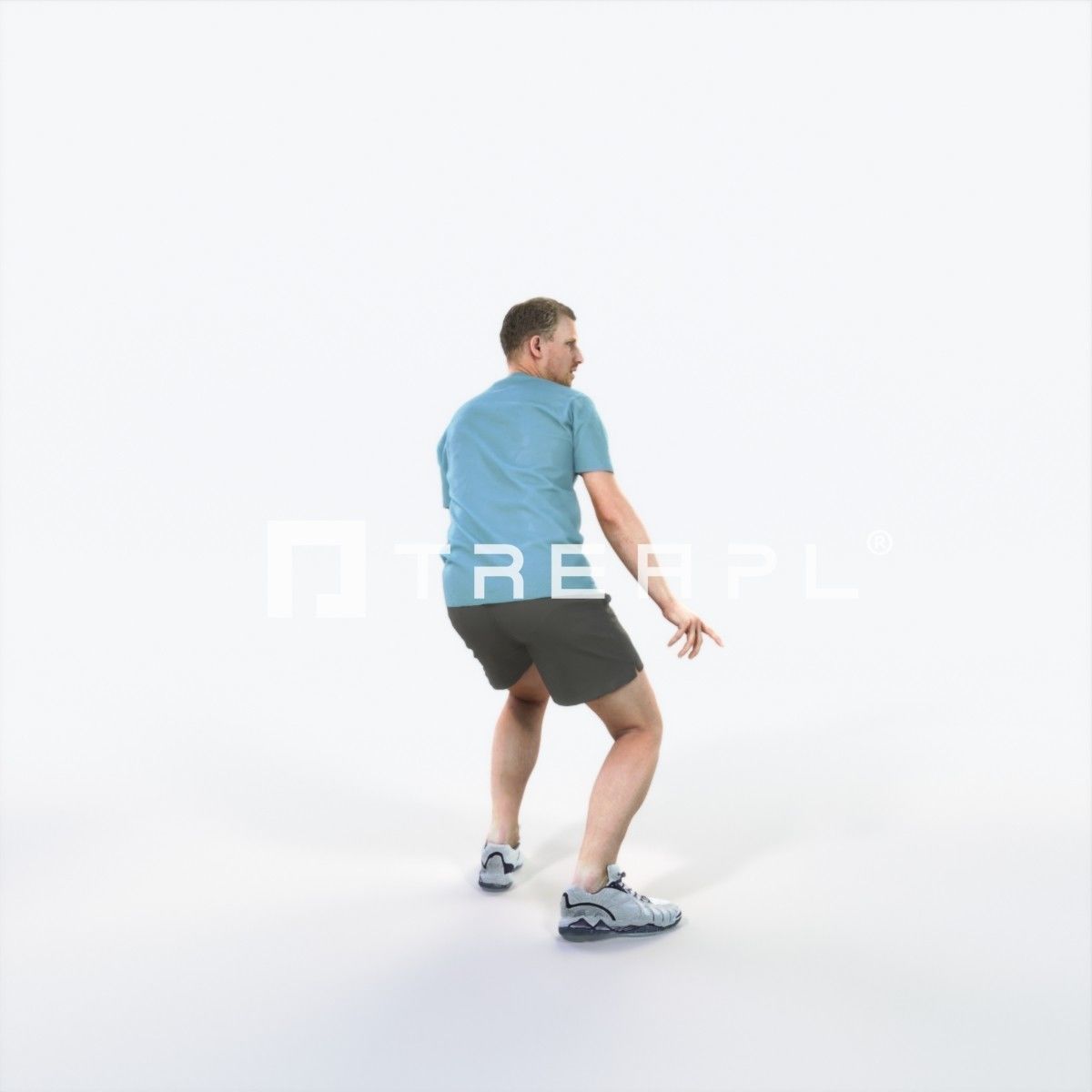 Mistery 08H Football Changing Direction Sports Man Low-poly 3D model_3