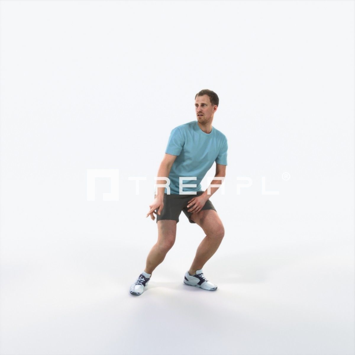 Mistery 08H Football Changing Direction Sports Man Low-poly 3D model_1