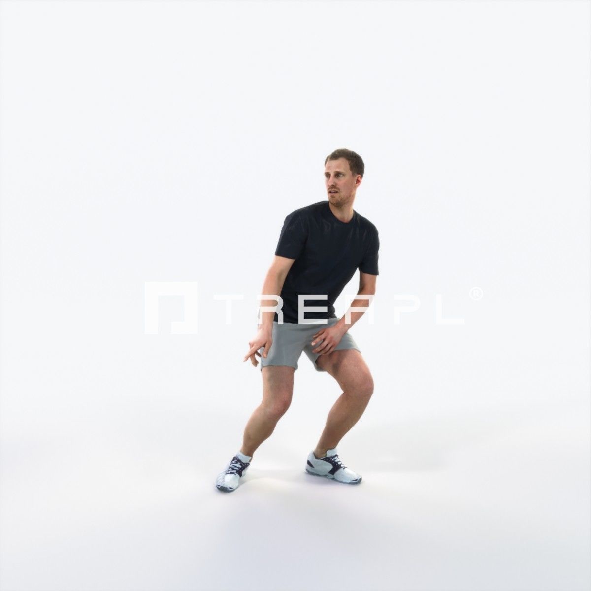 Mistery 08E Football Changing Direction Sports Man Low-poly 3D model_1