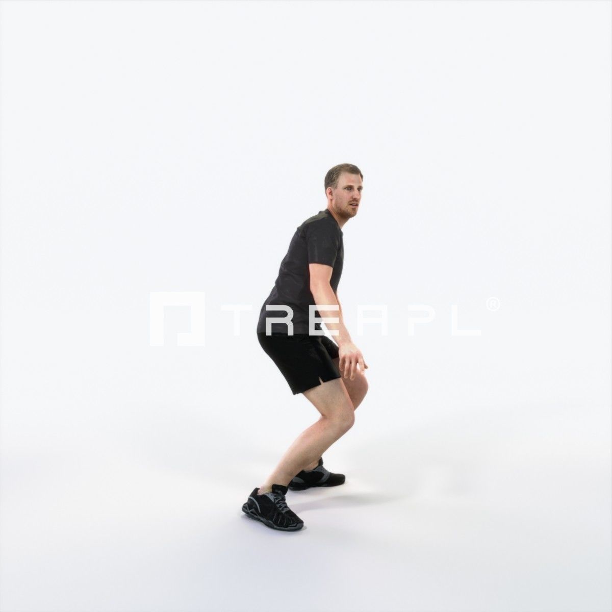 Mistery 08B Football Changing Direction Sports Man Low-poly 3D model_2