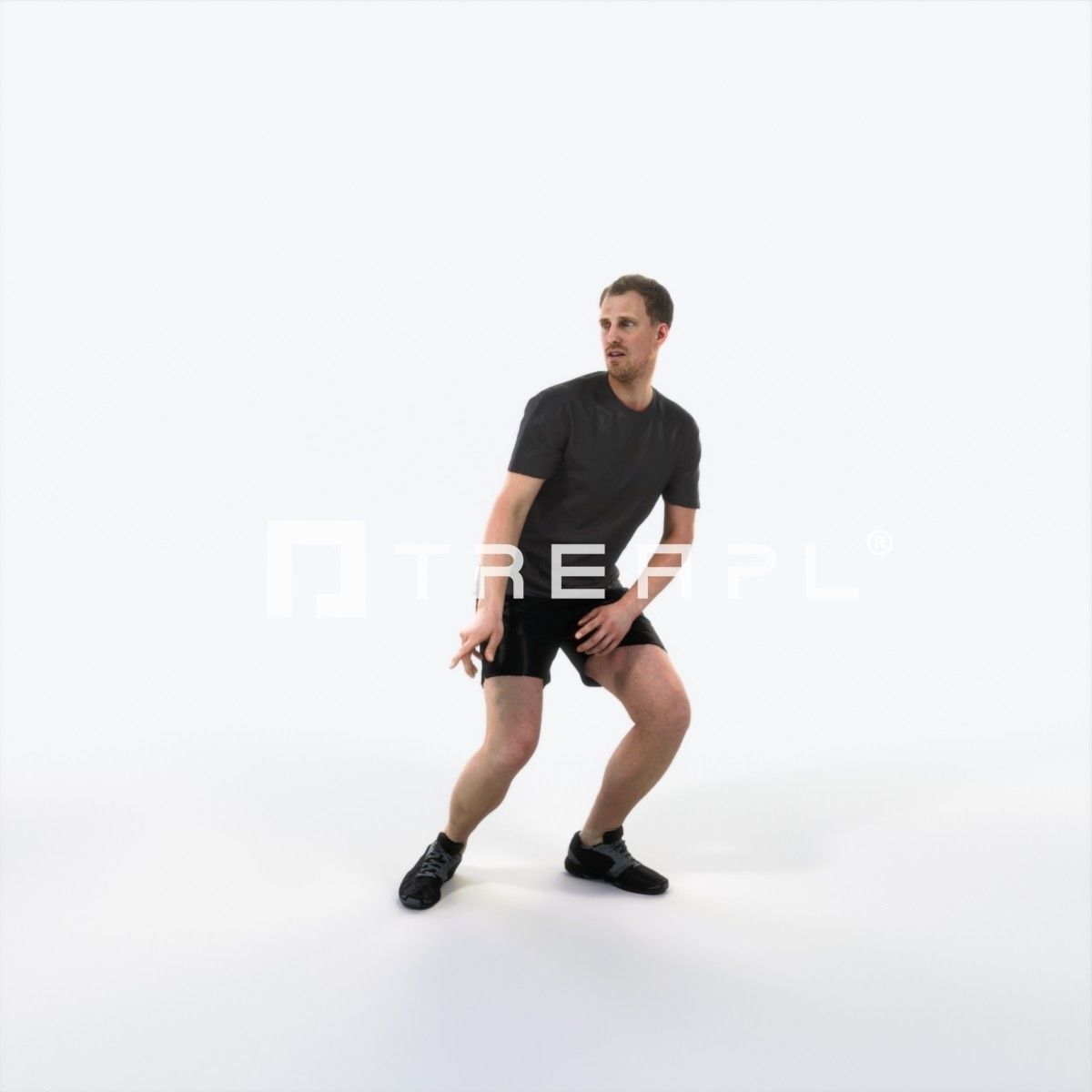 Mistery 08B Football Changing Direction Sports Man Low-poly 3D model_1