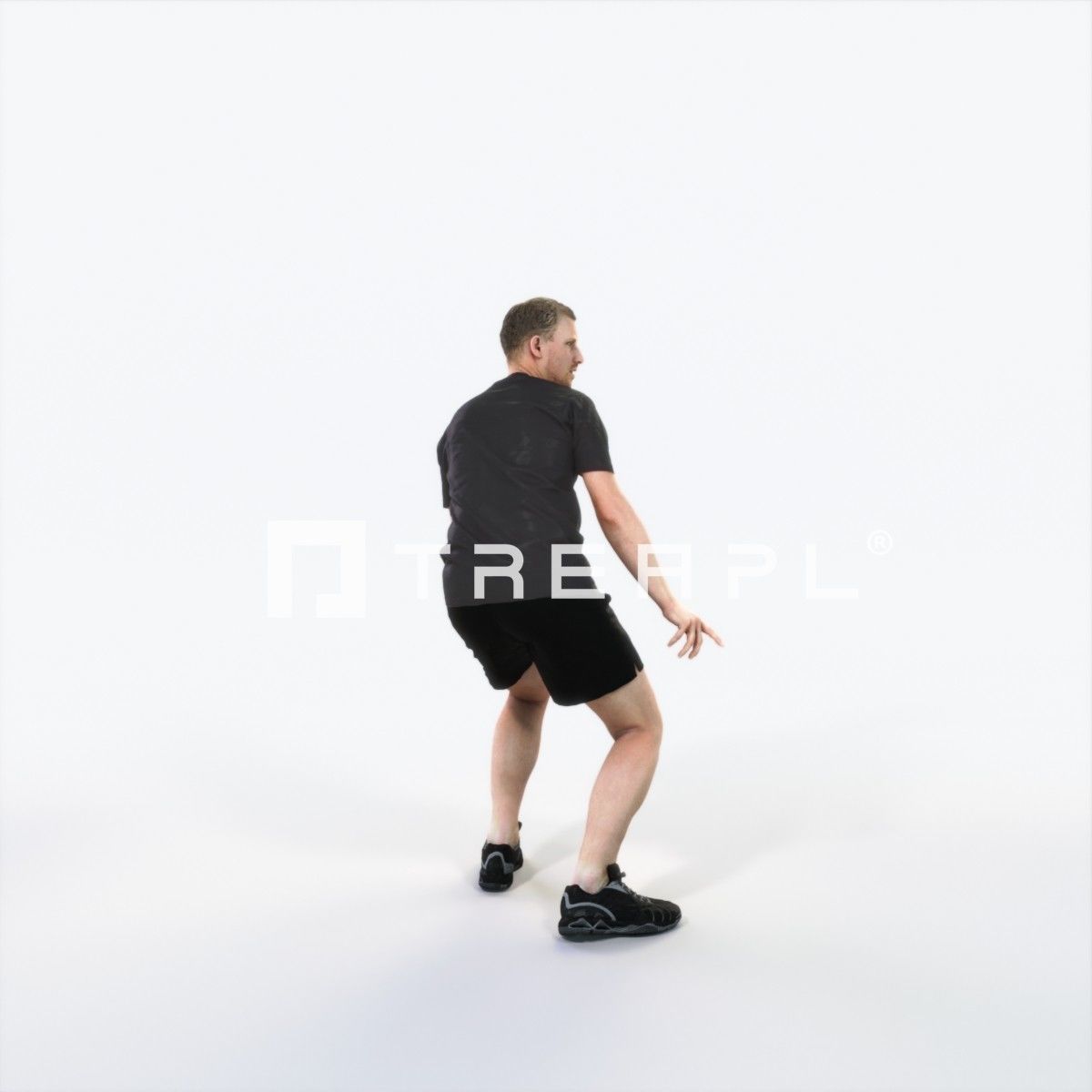 Mistery 08B Football Changing Direction Sports Man Low-poly 3D model_3