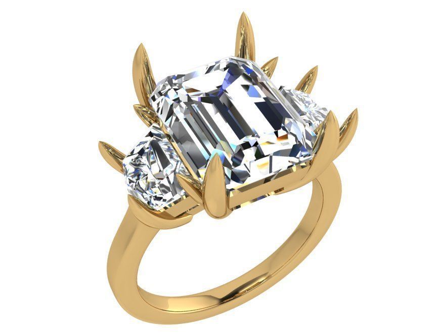 Opened chain style diamond ring 3738 3D print model 3D print model_1